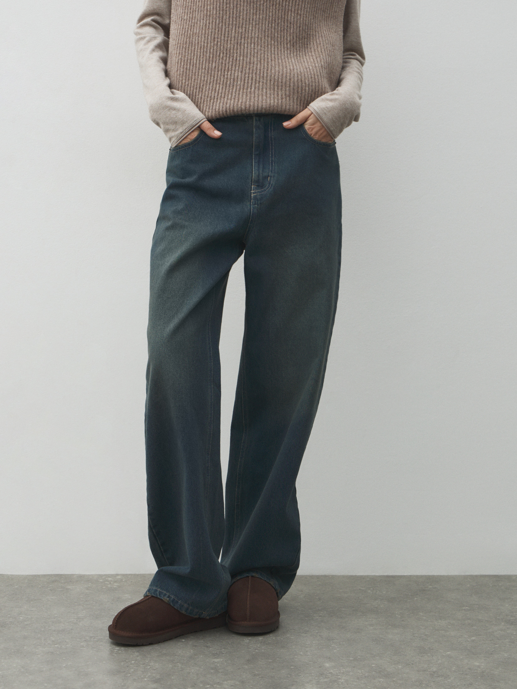 Женские широкие джинсы MAISON DAVID