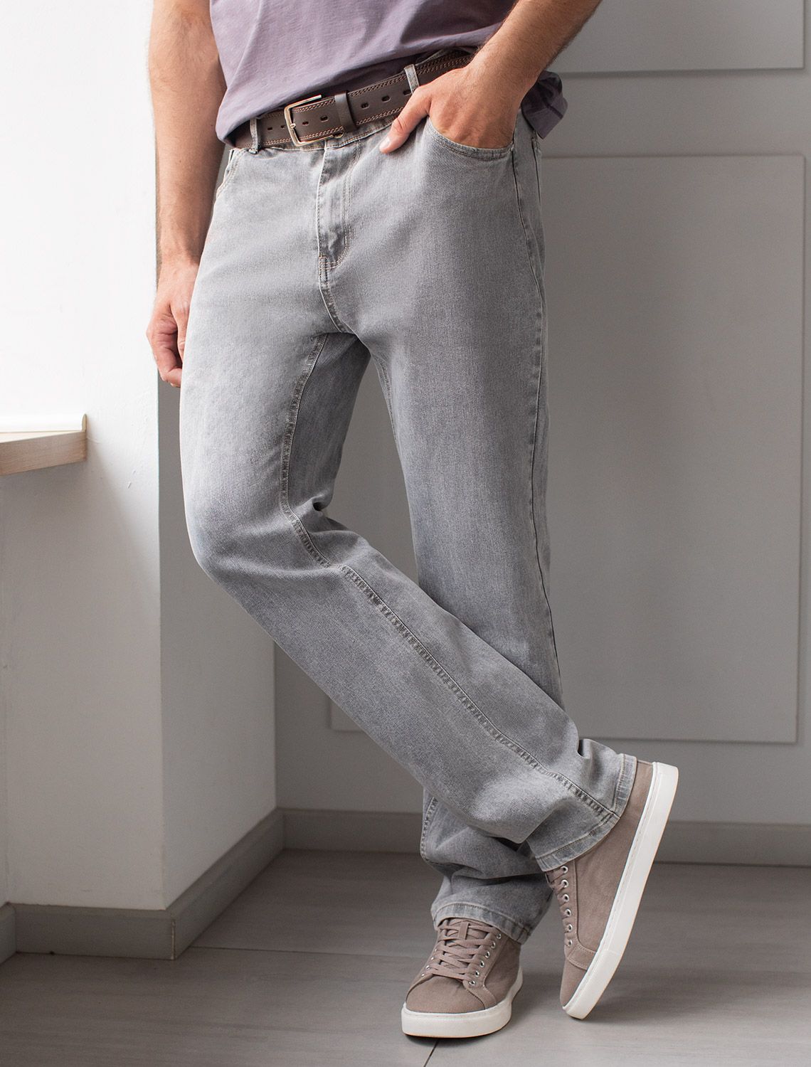 Брюки из плотного денима с эластаном