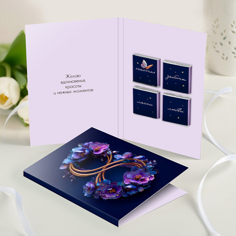 новинка Открытка 4 шоколадки