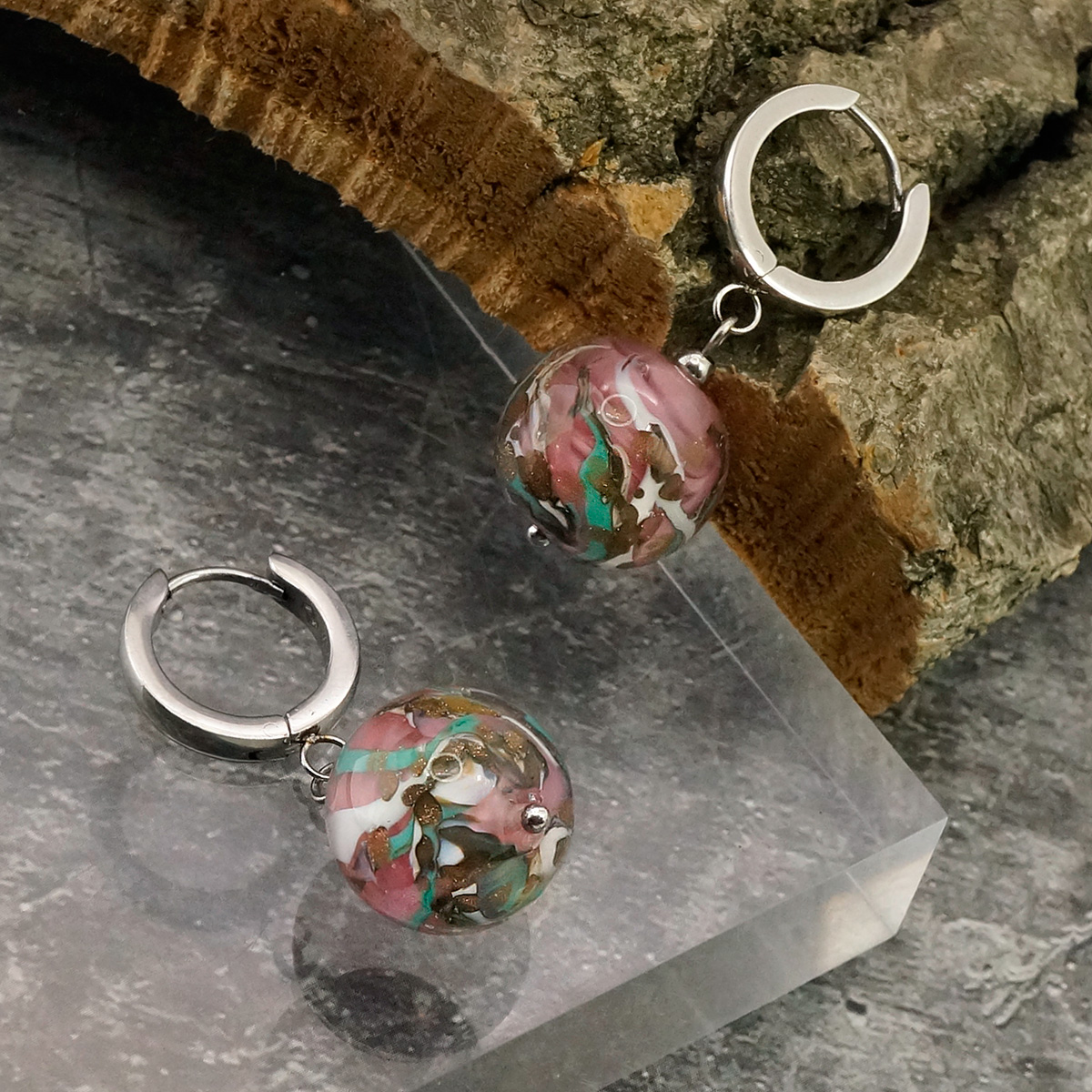 Серьги из муранского стекла ROSE PAYSAGE LS3472