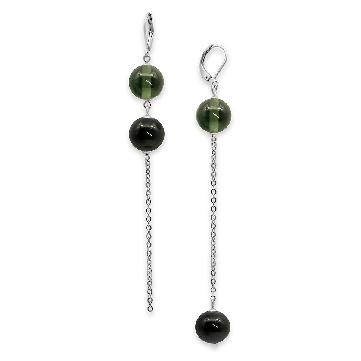 Серьги из муранского стекла LS3350/черный,темно-серый