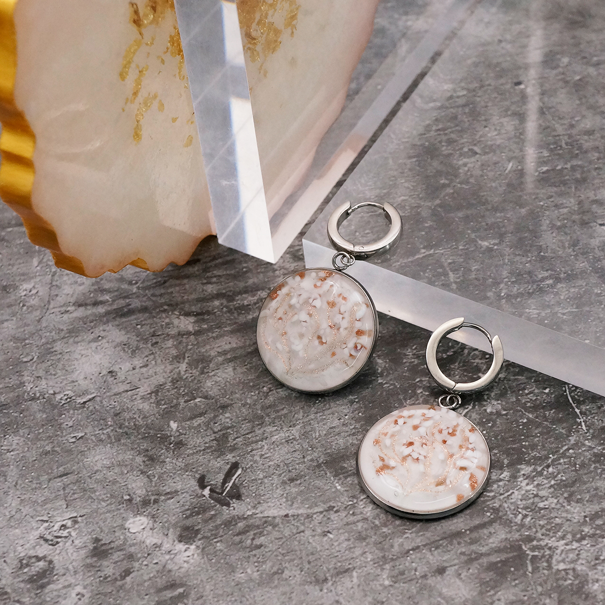 Серьги из муранского стекла SNOW MIRACLE LS3530