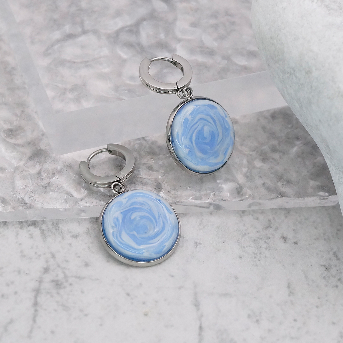 Серьги из муранского стекла PINK CLOUD LS3523