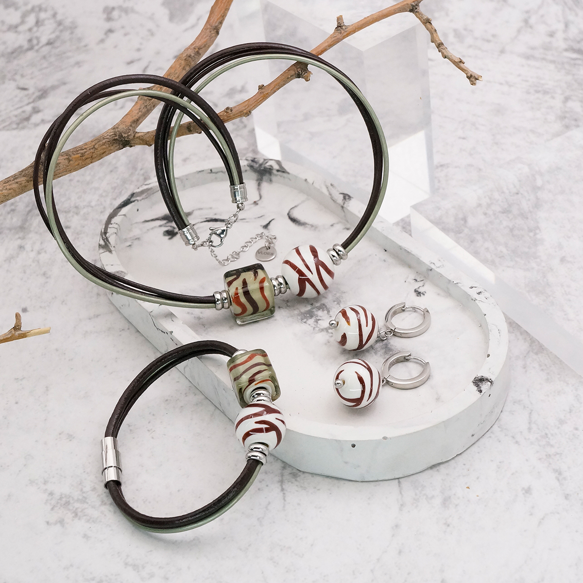 Серьги из муранского стекла MADAGASCAR LS3528