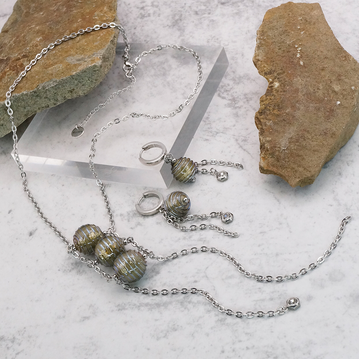 Серьги из муранского стекла MAGNETIC LS3513