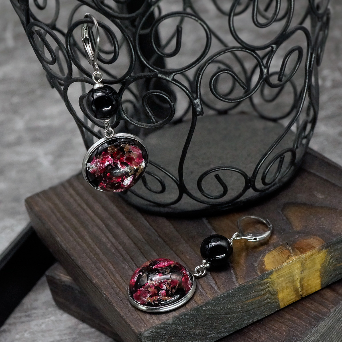 Серьги из муранского стекла RUBY DAWN LS2978