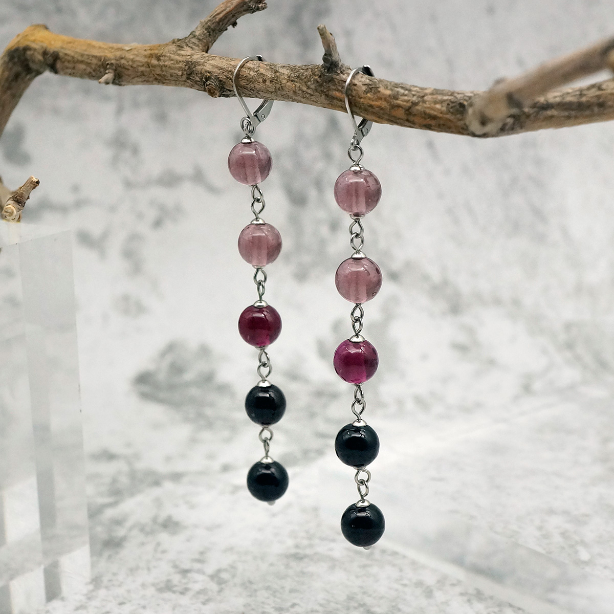 Серьги из муранского стекла LS3247/фиолетовый