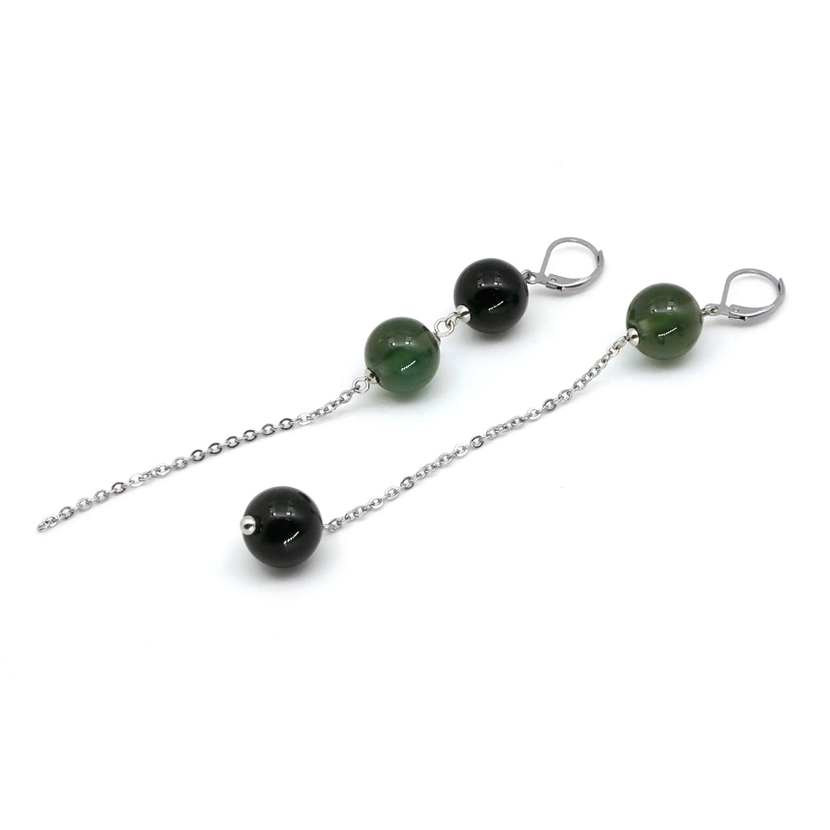 Серьги из муранского стекла LS3350/черный,темно-серый