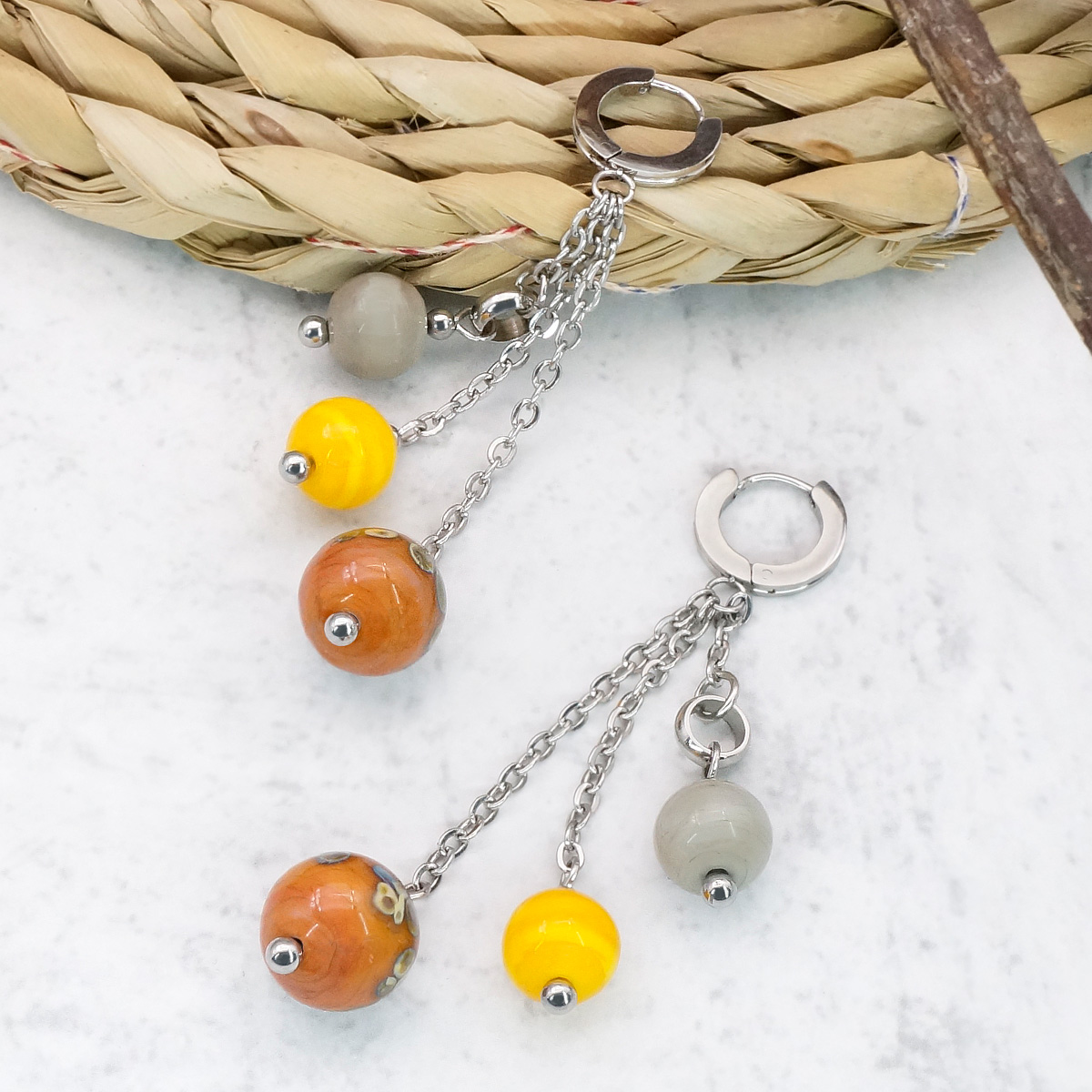 Серьги из муранского стекла SUNSHINE