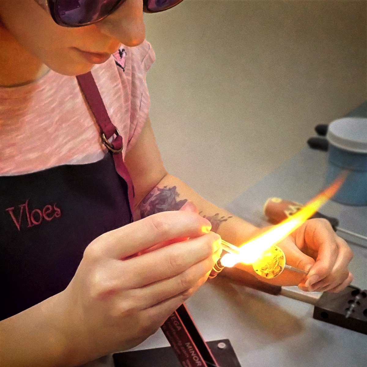 Серьги из муранского стекла SHY COW LS3525