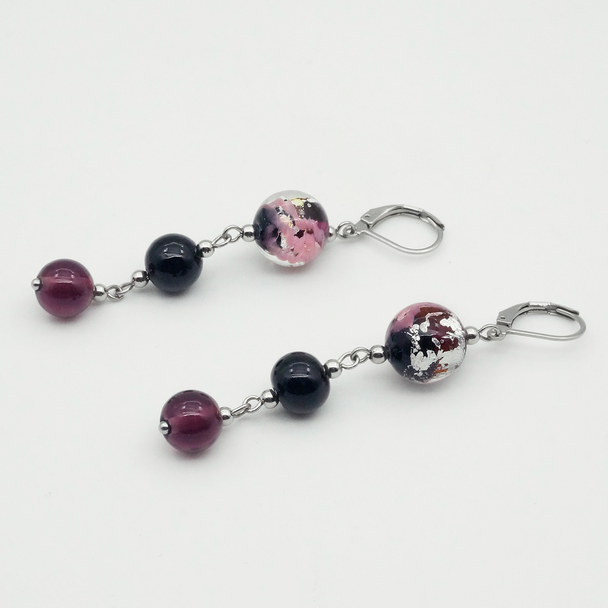 Серьги из муранского стекла RASPBERRY PUNCH LS3328