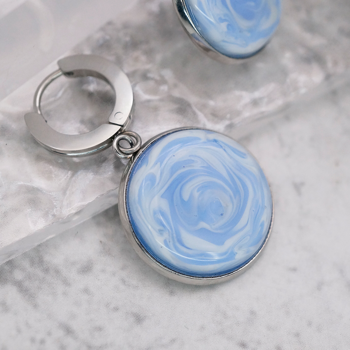 Серьги из муранского стекла PINK CLOUD LS3523