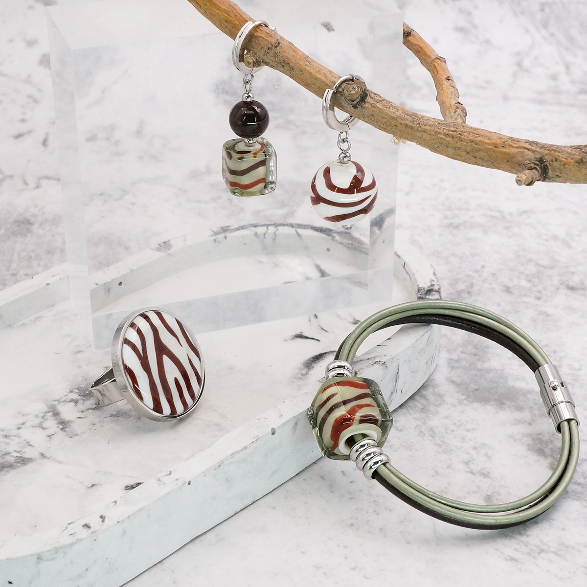 Серьги из муранского стекла MADAGASCAR LS3526