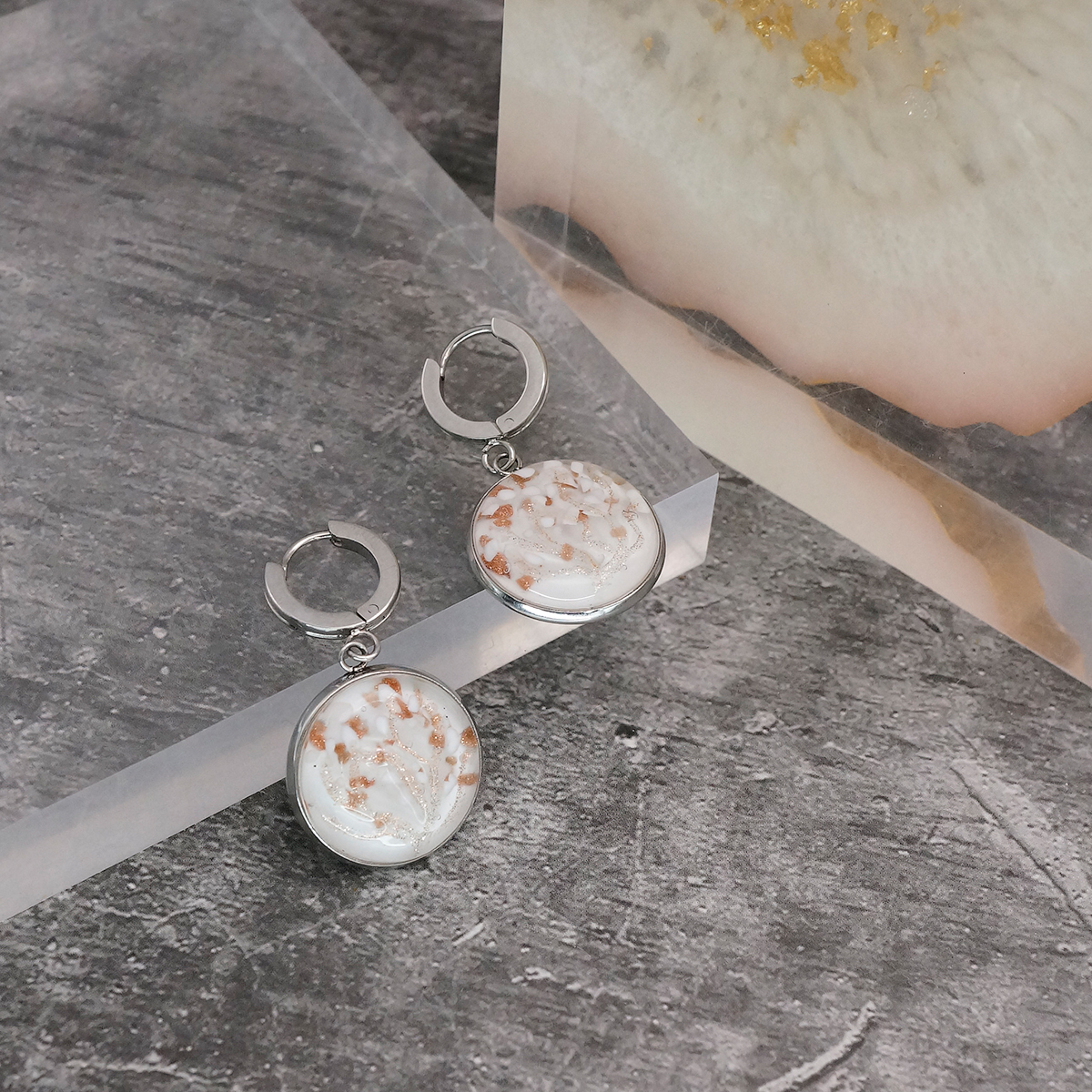 Серьги из муранского стекла SNOW MIRACLE LS3531