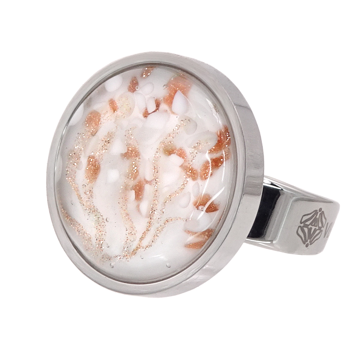 Кольцо из муранского стекла SNOW MIRACLE KO4832