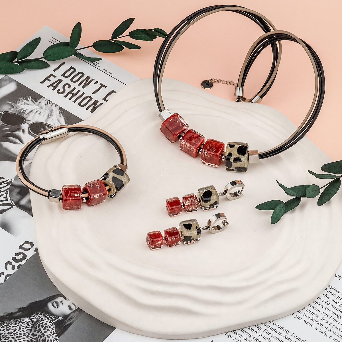 Серьги из муранского стекла SHY COW LS3524