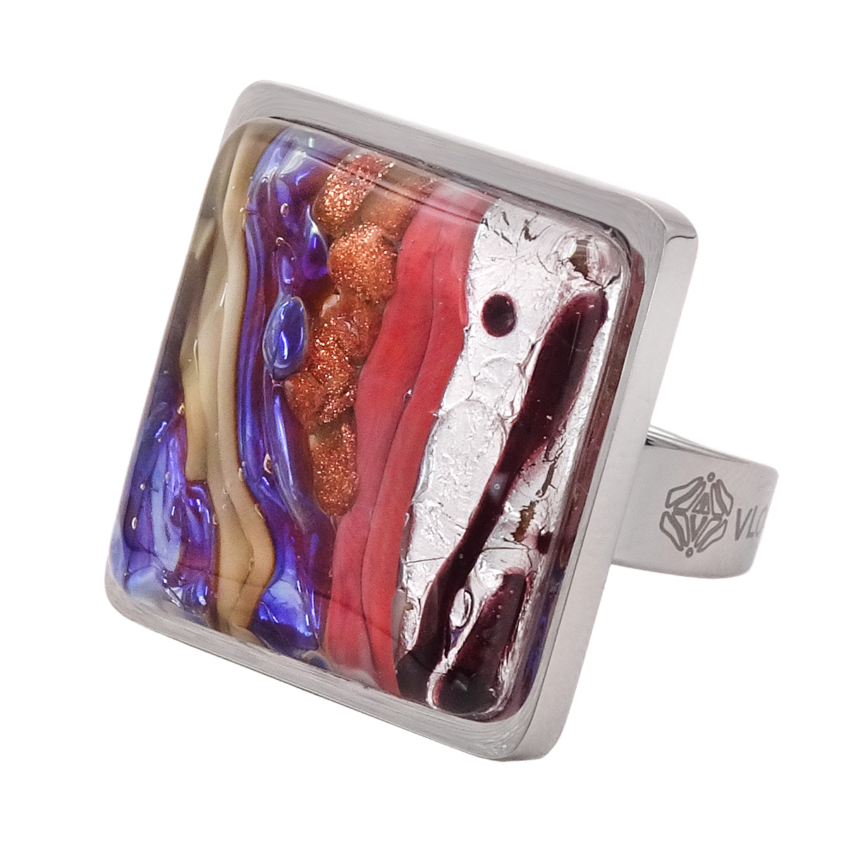 Кольцо из муранского стекла DEJAVU KO4759 красное