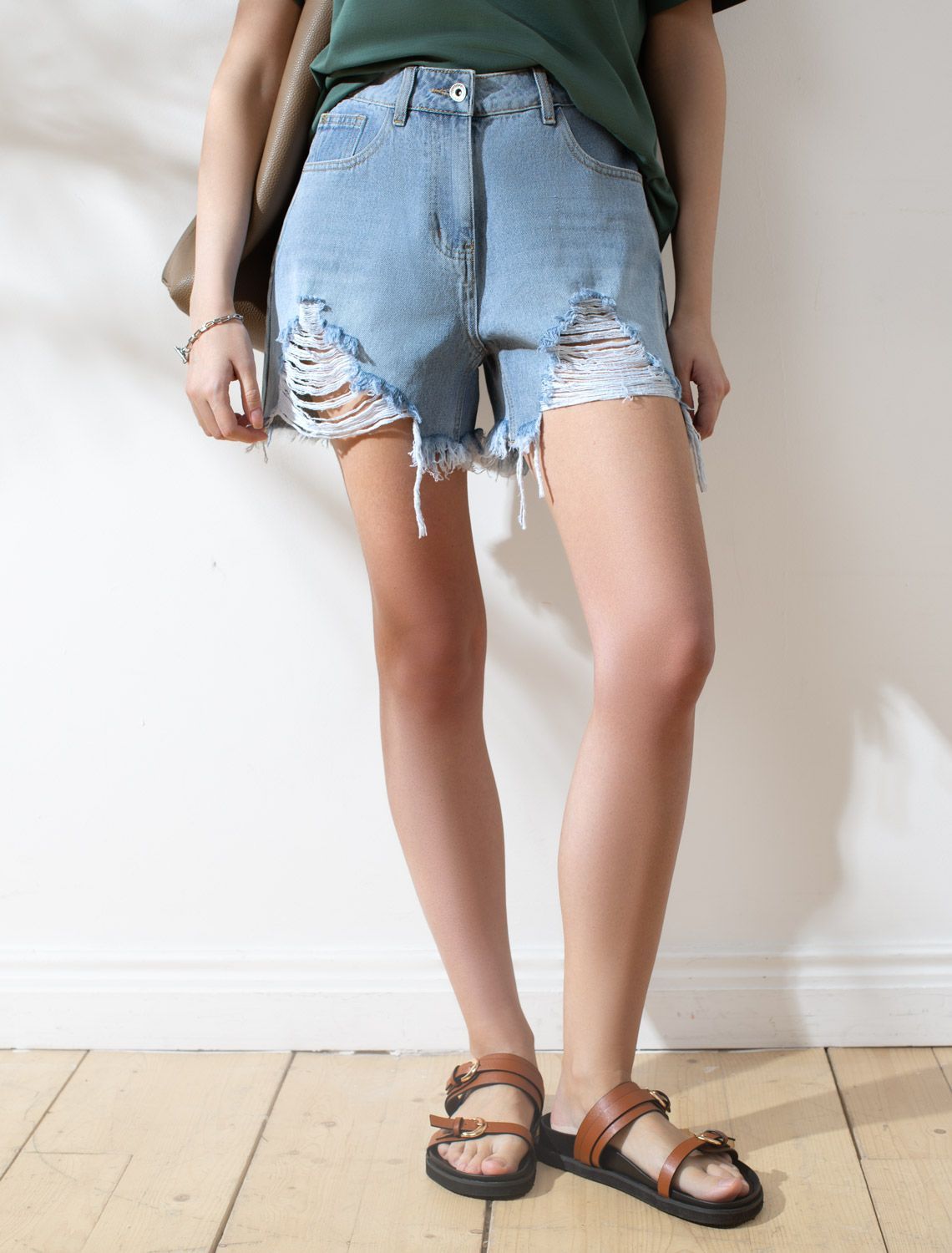 Шорты из эластичного денима