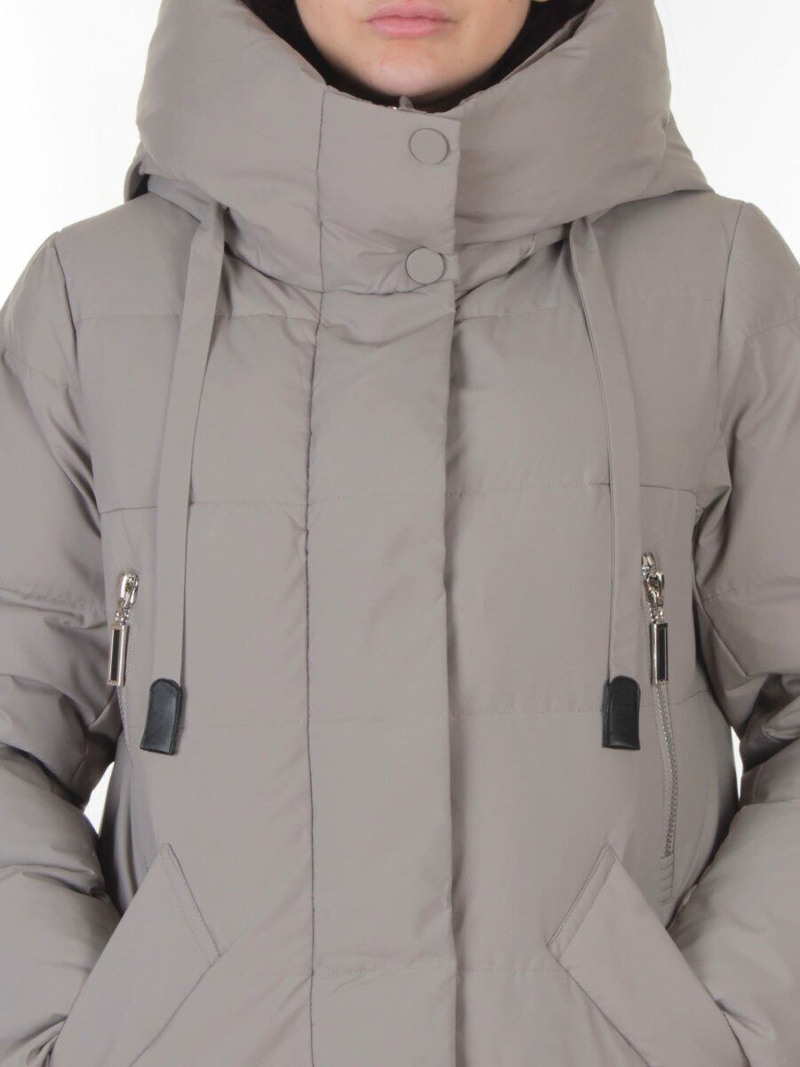 A8356 GRAY/BEIGE Пальто зимнее женское (200 гр. холлофайбер)