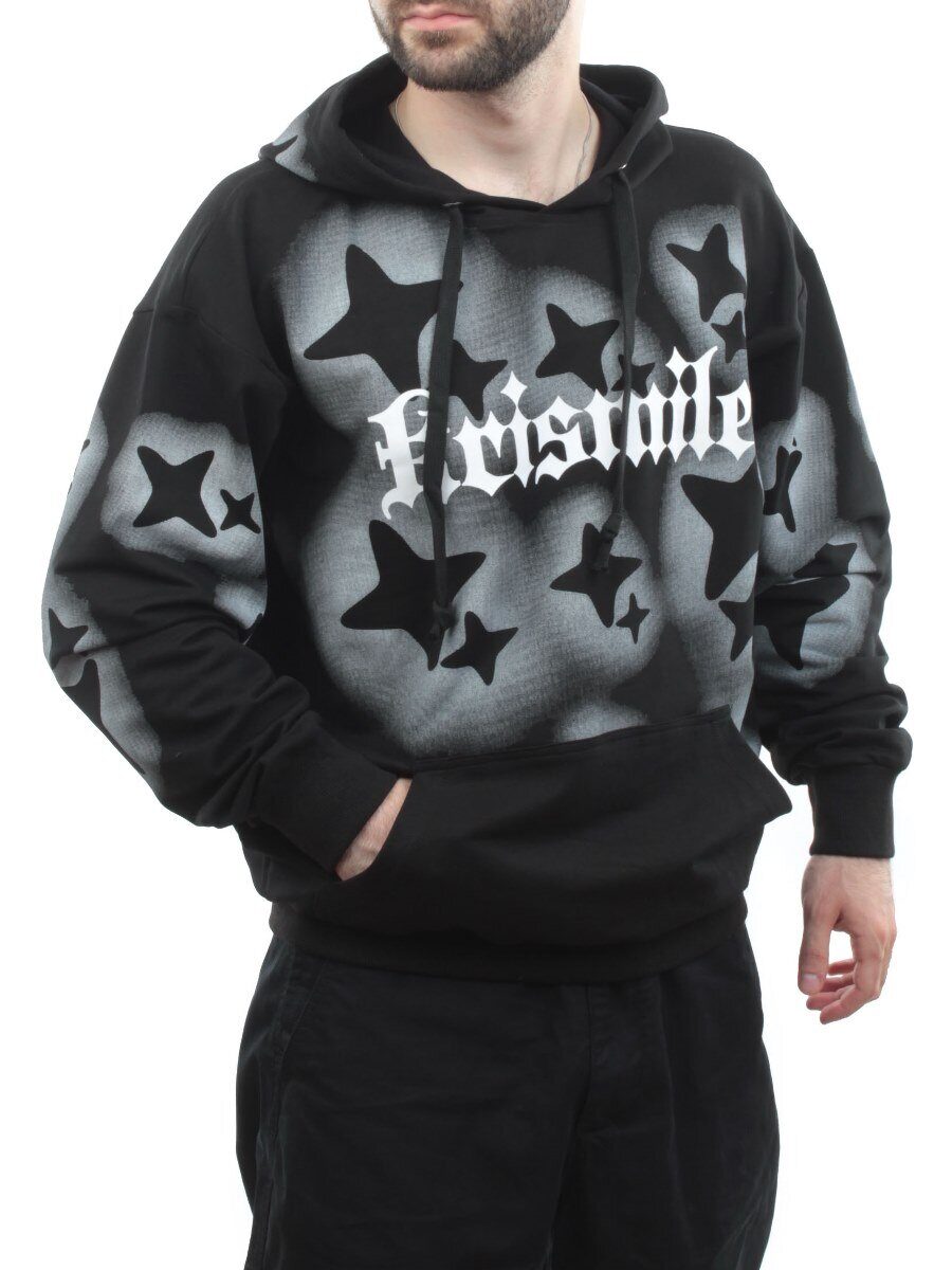 11027 BLACK Толстовка мужская (75% хлопок, 20% полиэстер, 5% спандекс)