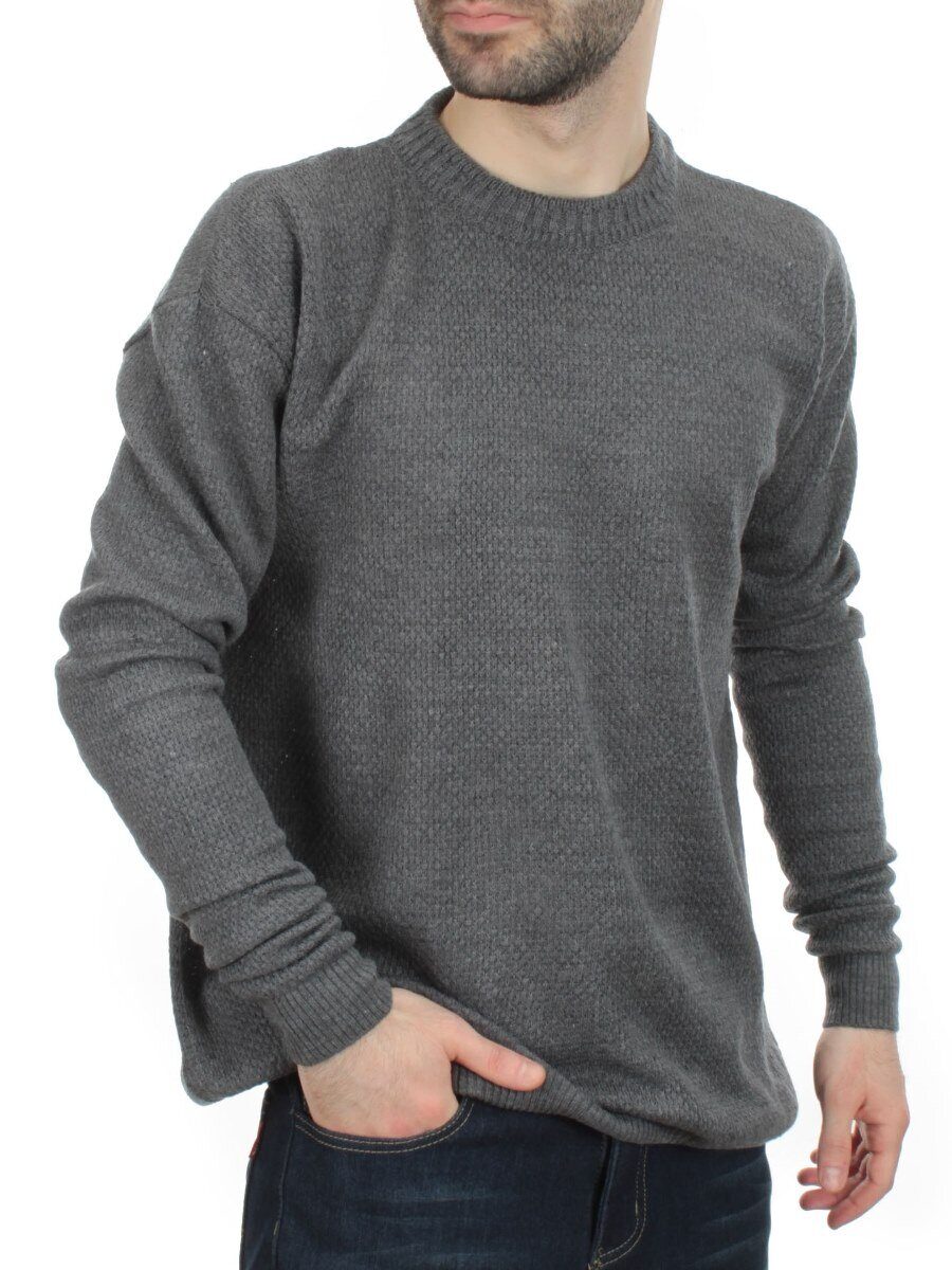 L632 DARK GRAY Джемпер мужской (100% шерсть)