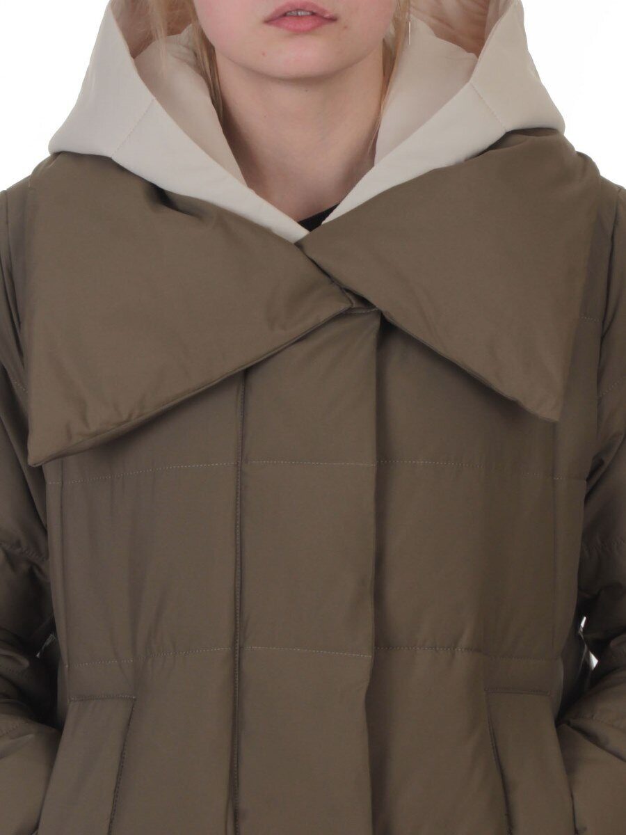 A610 DK. GREEN (KHAKI) Пальто зимнее женское со съемным жилетом (200 гр. био-пух)