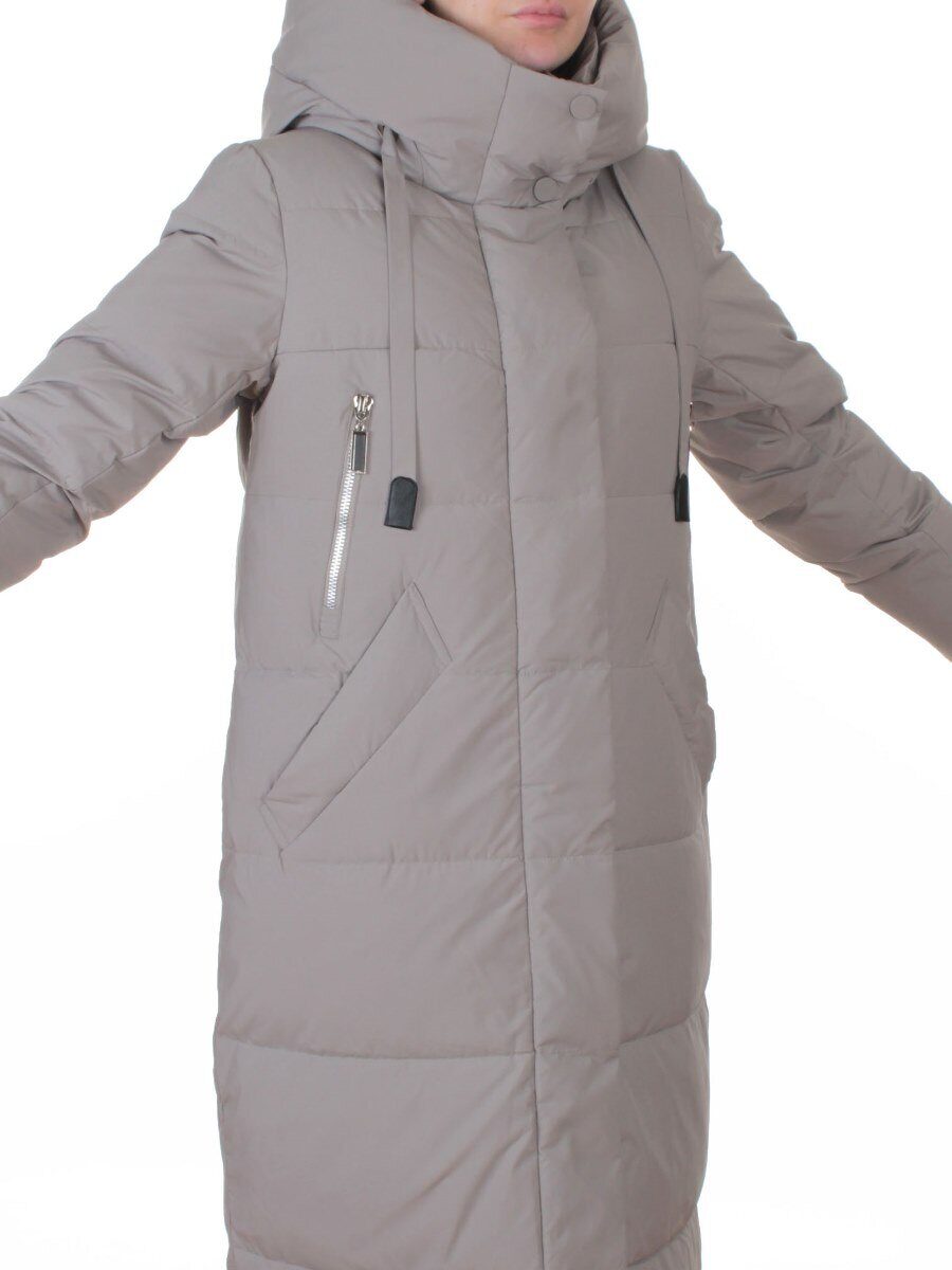A8356 GRAY/BEIGE Пальто зимнее женское (200 гр. холлофайбер)