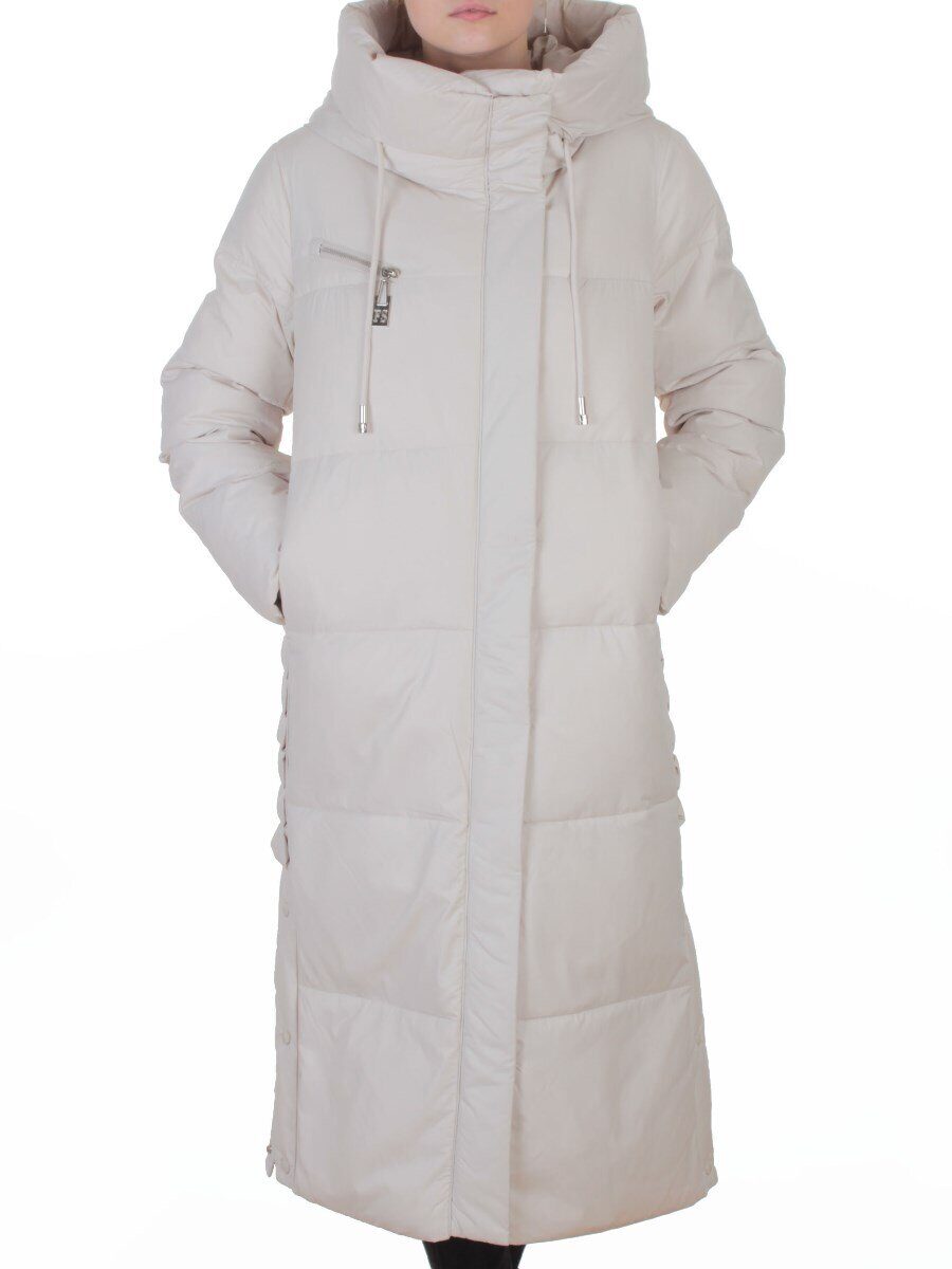8310 LT. BEIGE Пальто зимнее женское (200 гр. холлофайбер)