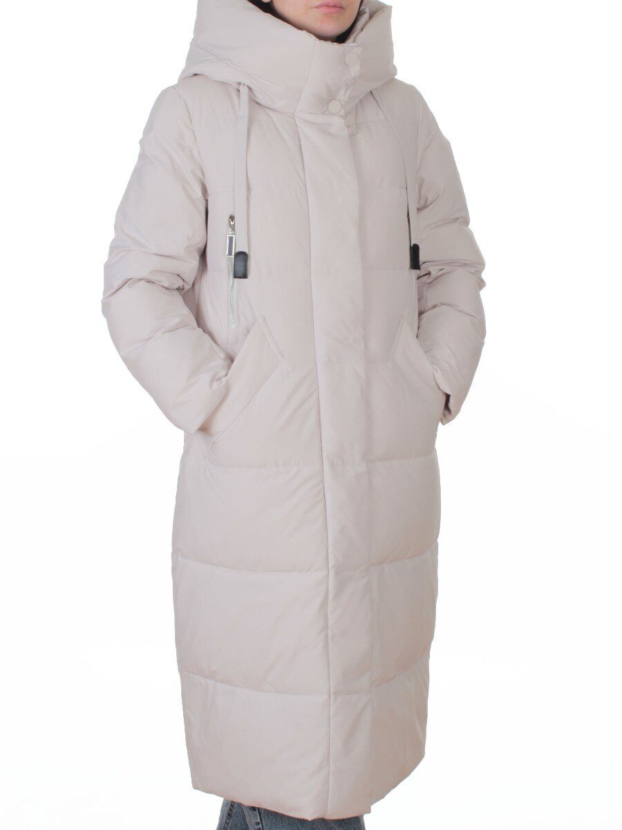 A8356 BEIGE Пальто зимнее женское (200 гр. холлофайбер)
