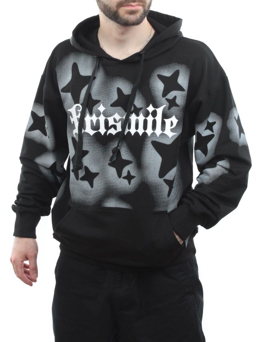 11027 BLACK Толстовка мужская (75% хлопок, 20% полиэстер, 5% спандекс)