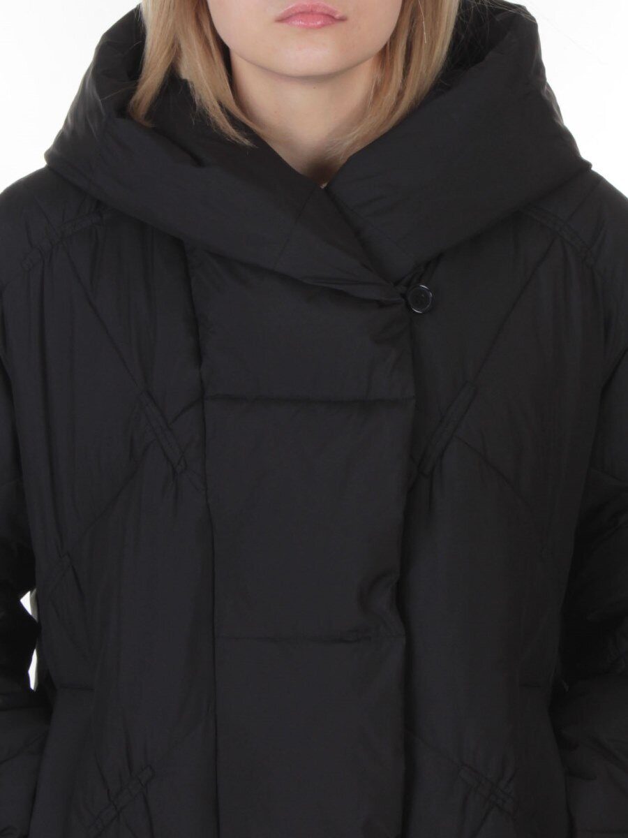 8870 BLACK Пальто зимнее женское оверсайз (200 гр. холлофайбер)