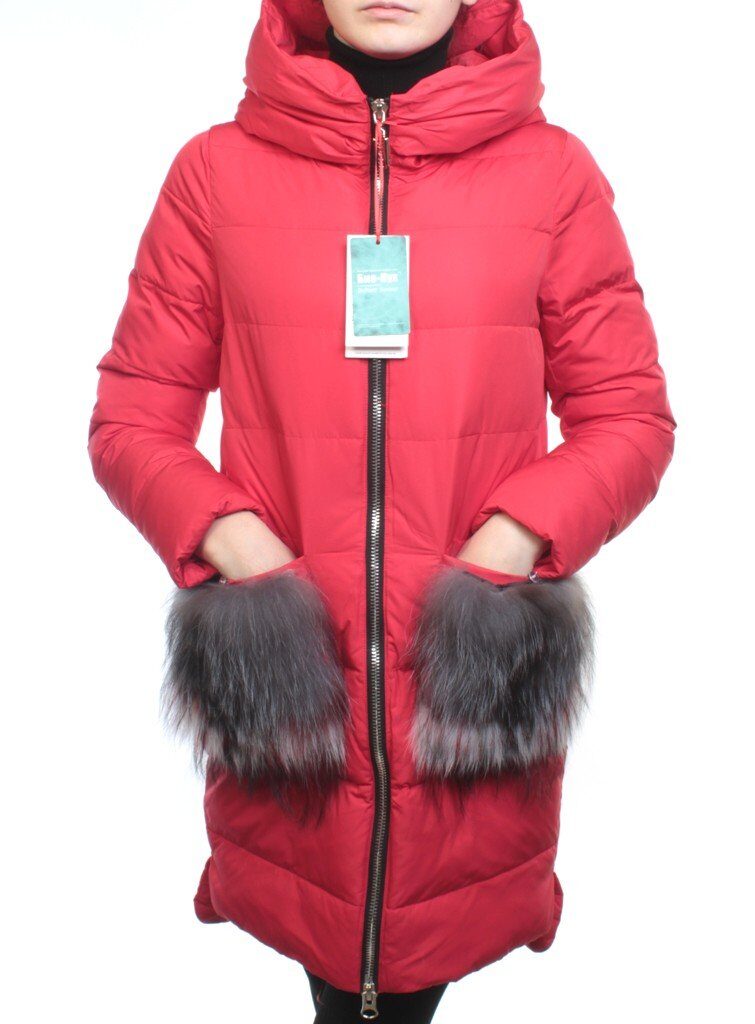 Y017-617 RED Пальто зимнее женское (био-пух)