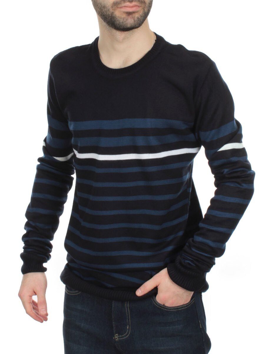 637 DK. BLUE Джемпер мужской (70% акрил, 30% шерсть)