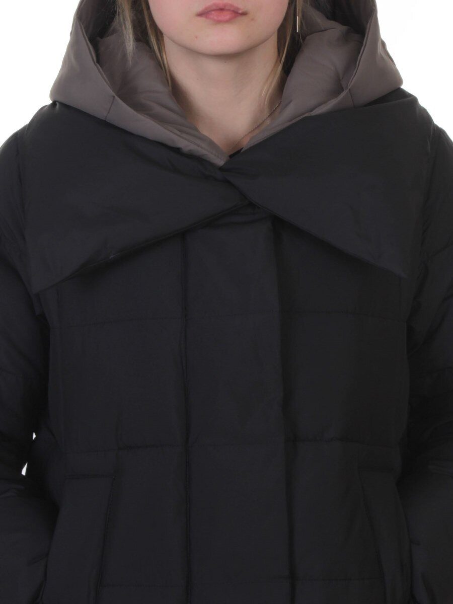 A610 BLACK Пальто зимнее женское со съемным жилетом (200 гр. био-пух)