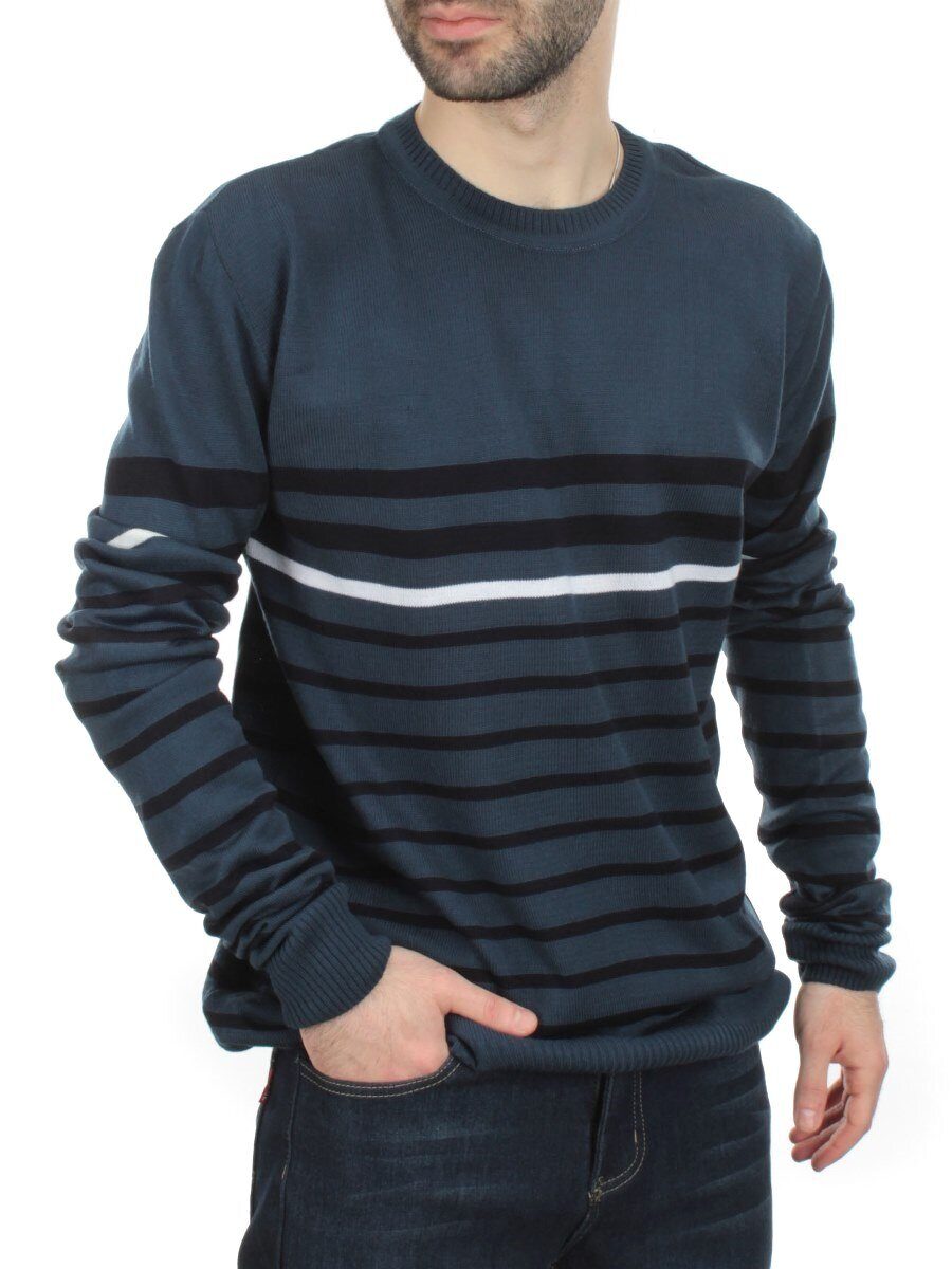 637 BLUE Джемпер мужской (70% акрил, 30% шерсть)