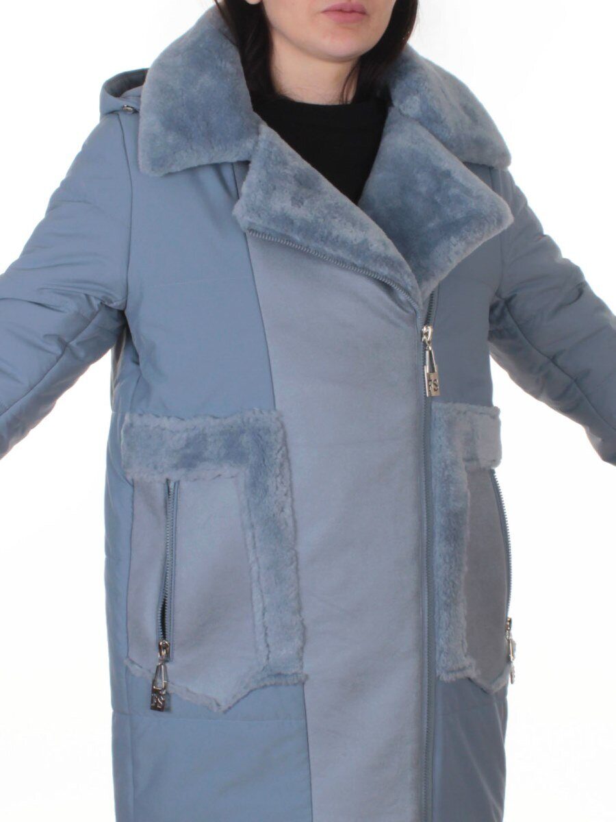 8088 GRAY/LT. BLUE Куртка зимняя женская (верблюжья шерсть, 120 гр. холлофайбер)