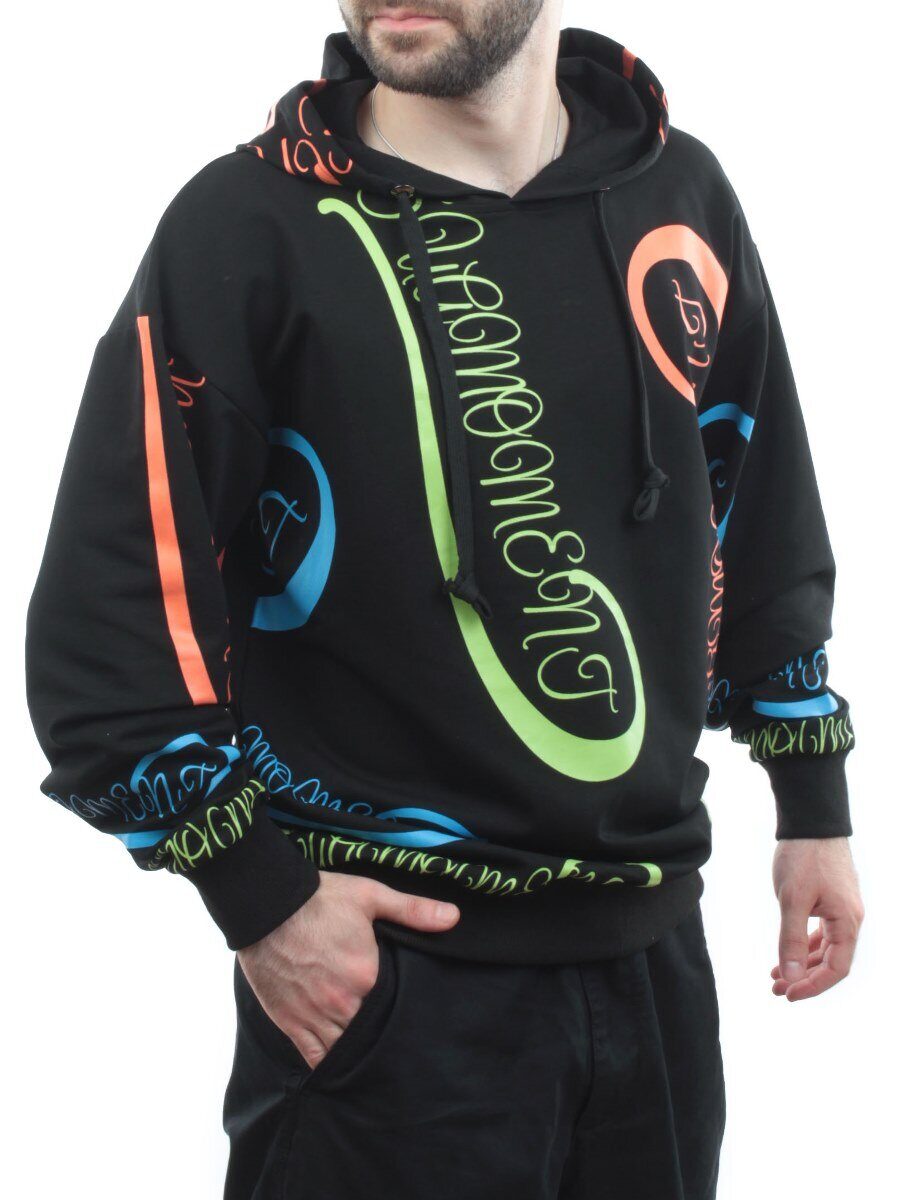 2700 BLACK Толстовка мужская (75% хлопок, 20% полиэстер, 5% спандекс)