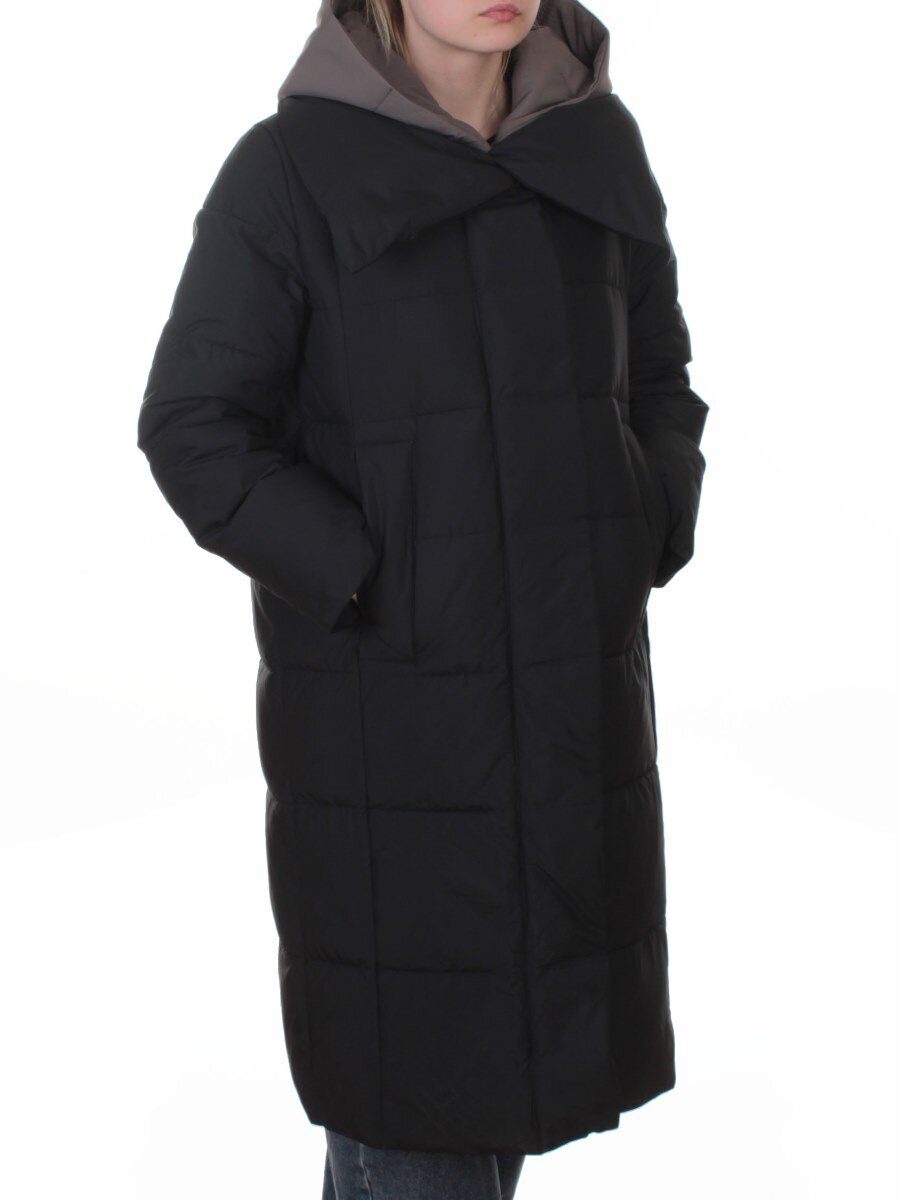 A610 BLACK Пальто зимнее женское со съемным жилетом (200 гр. био-пух)