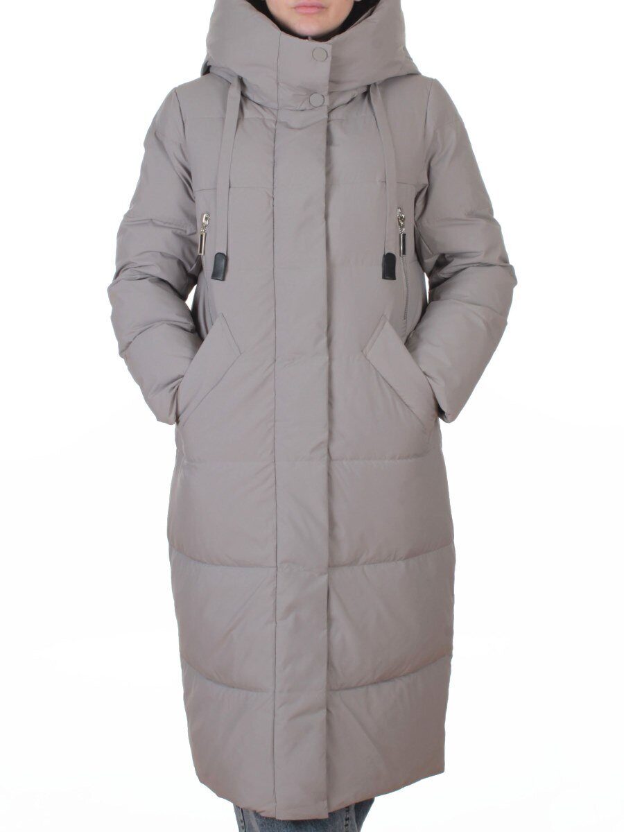 A8356 GRAY/BEIGE Пальто зимнее женское (200 гр. холлофайбер)