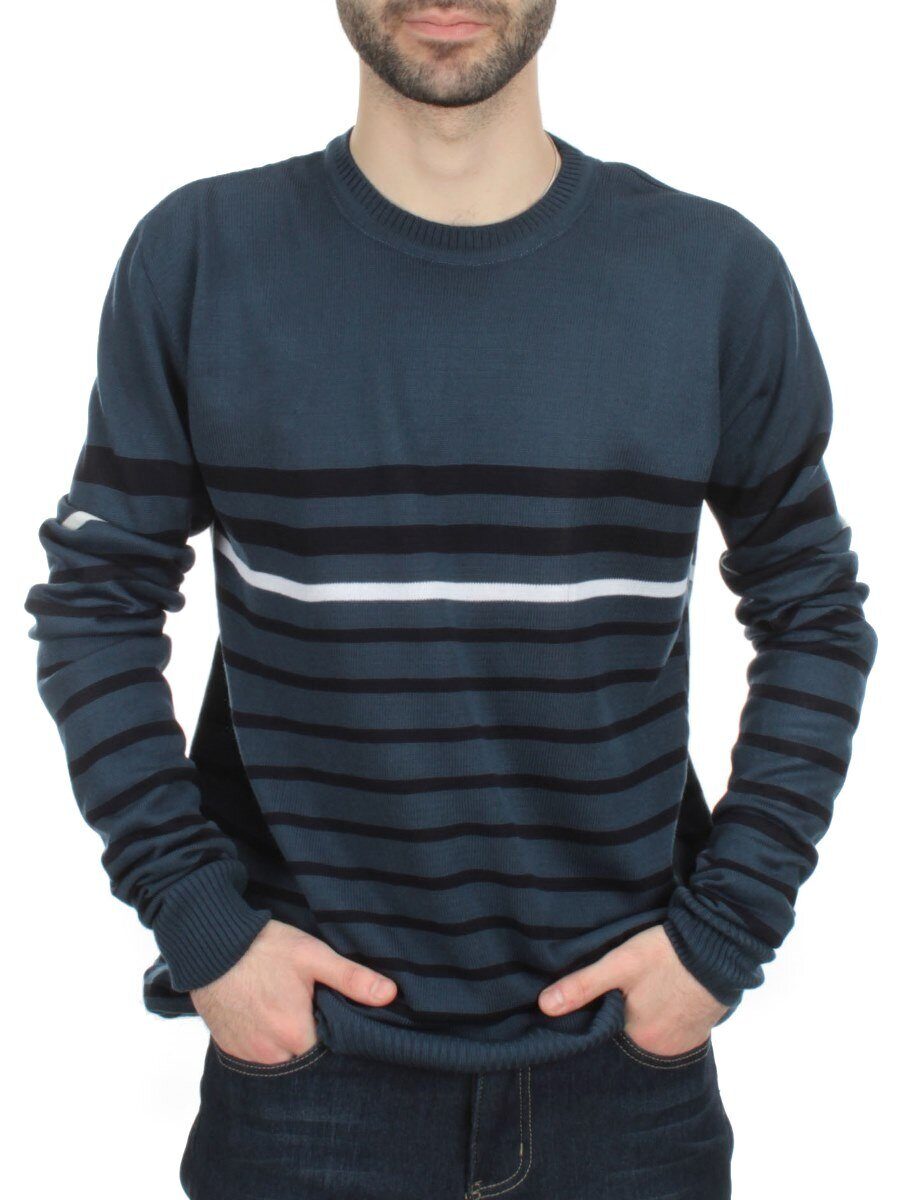 637 BLUE Джемпер мужской (70% акрил, 30% шерсть)