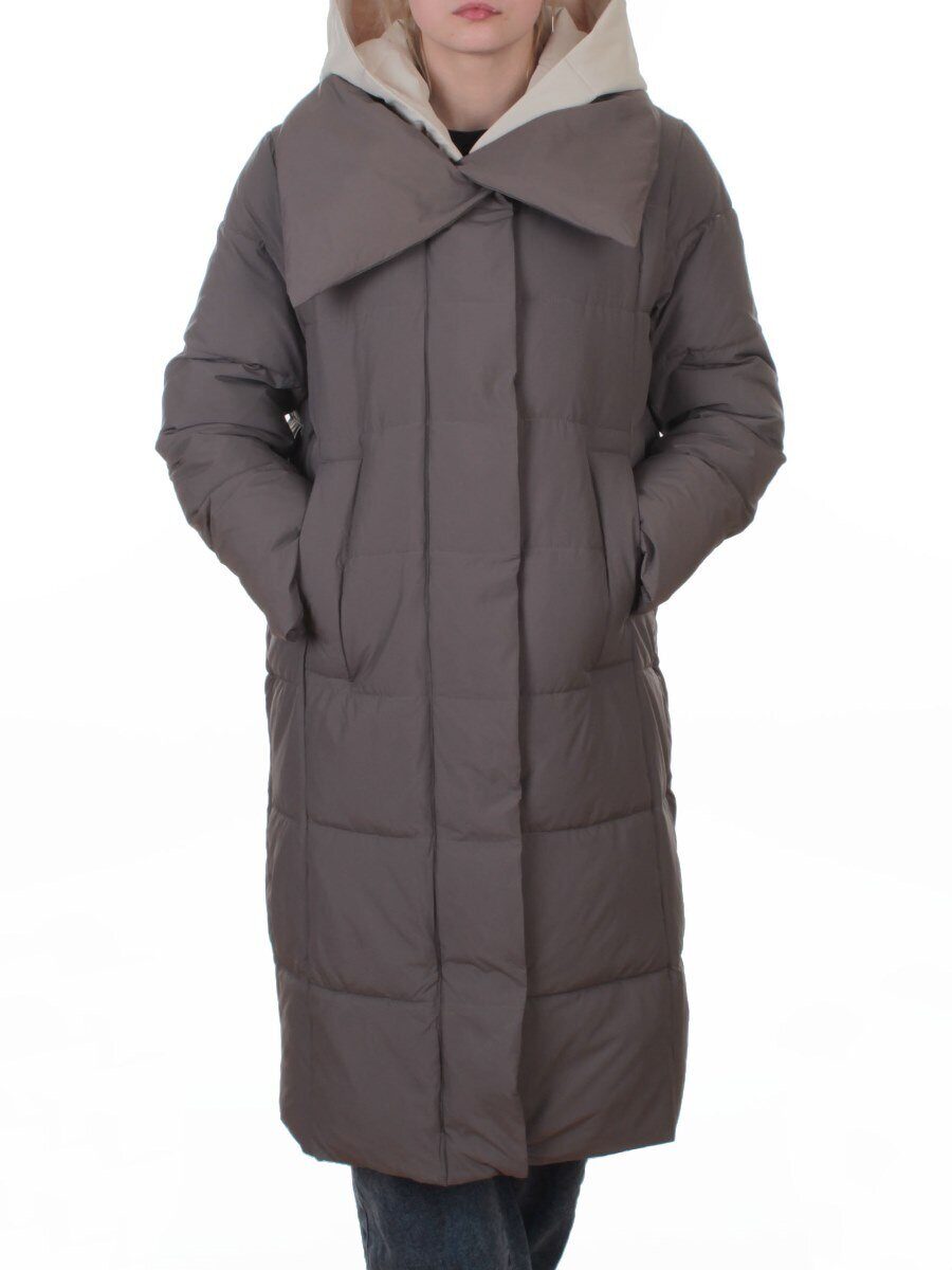 A610 GRAY Пальто зимнее женское со съемным жилетом (200 гр. био-пух)