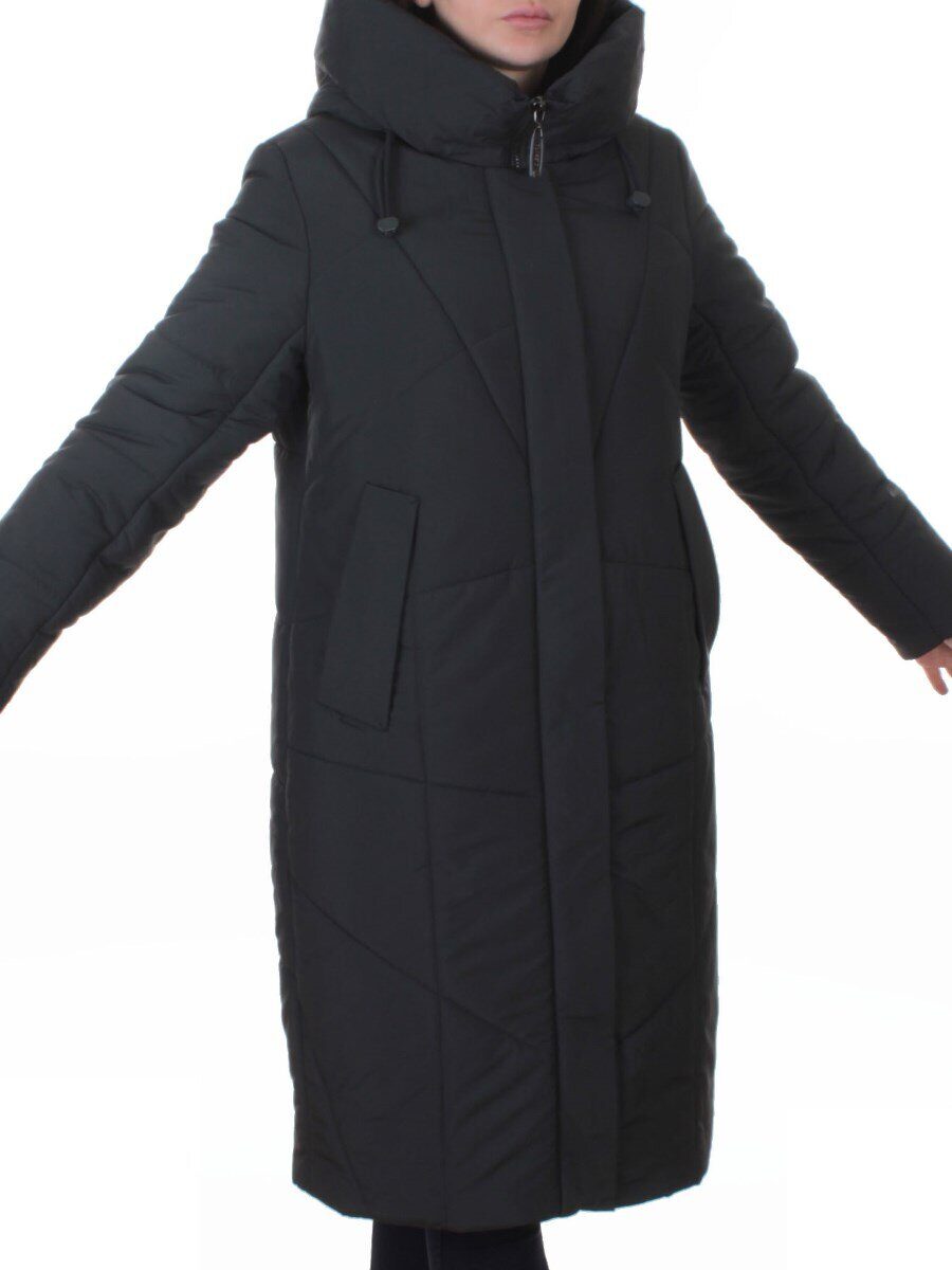 A616 DK. GRAY Пальто зимнее женское (верблюжья шерсть, +120 гр. холлофайбер)