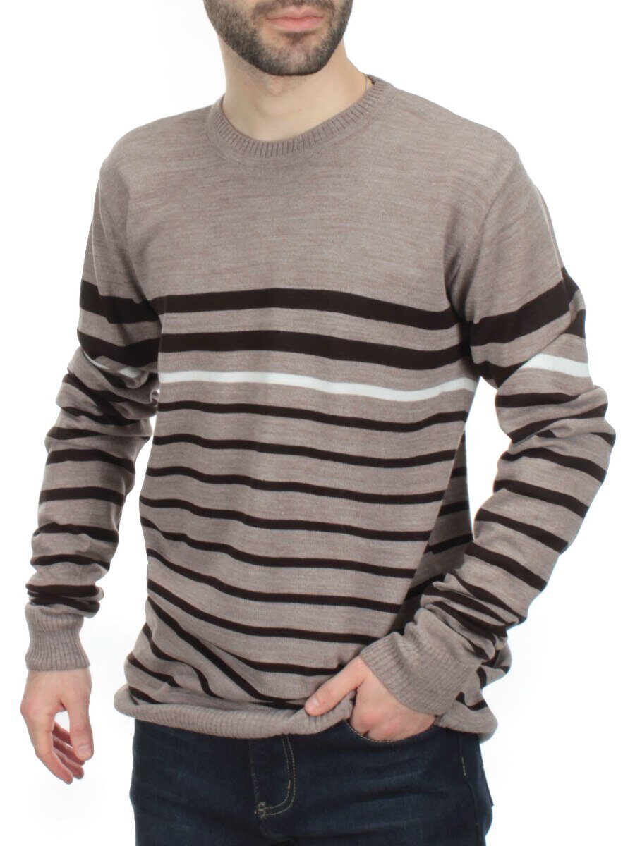 637 DK. BEIGE Джемпер мужской (70% акрил, 30% шерсть)