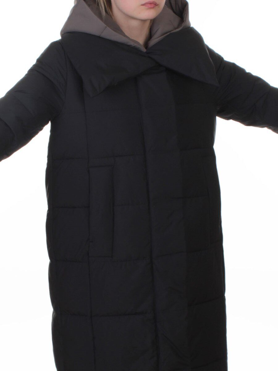 A610 BLACK Пальто зимнее женское со съемным жилетом (200 гр. био-пух)
