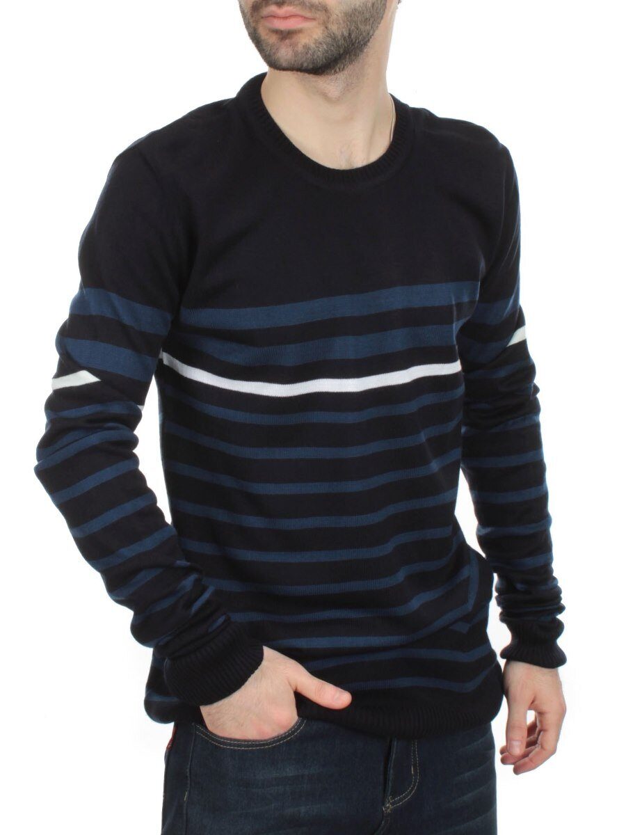 637 DK. BLUE Джемпер мужской (70% акрил, 30% шерсть)