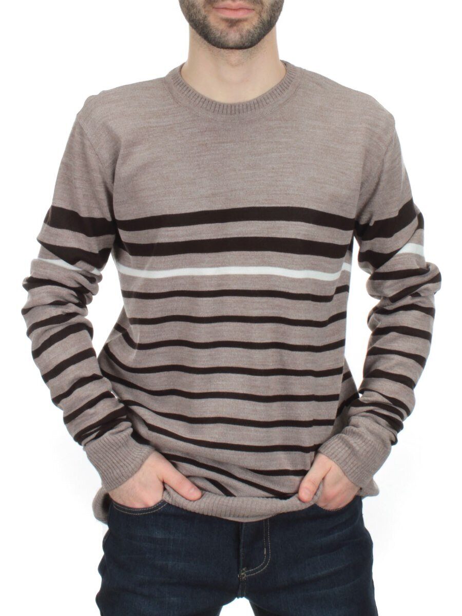 637 DK. BEIGE Джемпер мужской (70% акрил, 30% шерсть)