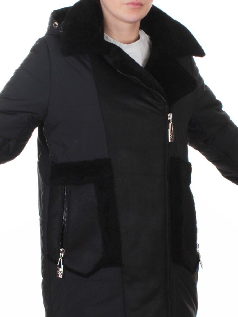 8088 BLACK Куртка зимняя женская (верблюжья шерсть, 120 гр. холлофайбер)
