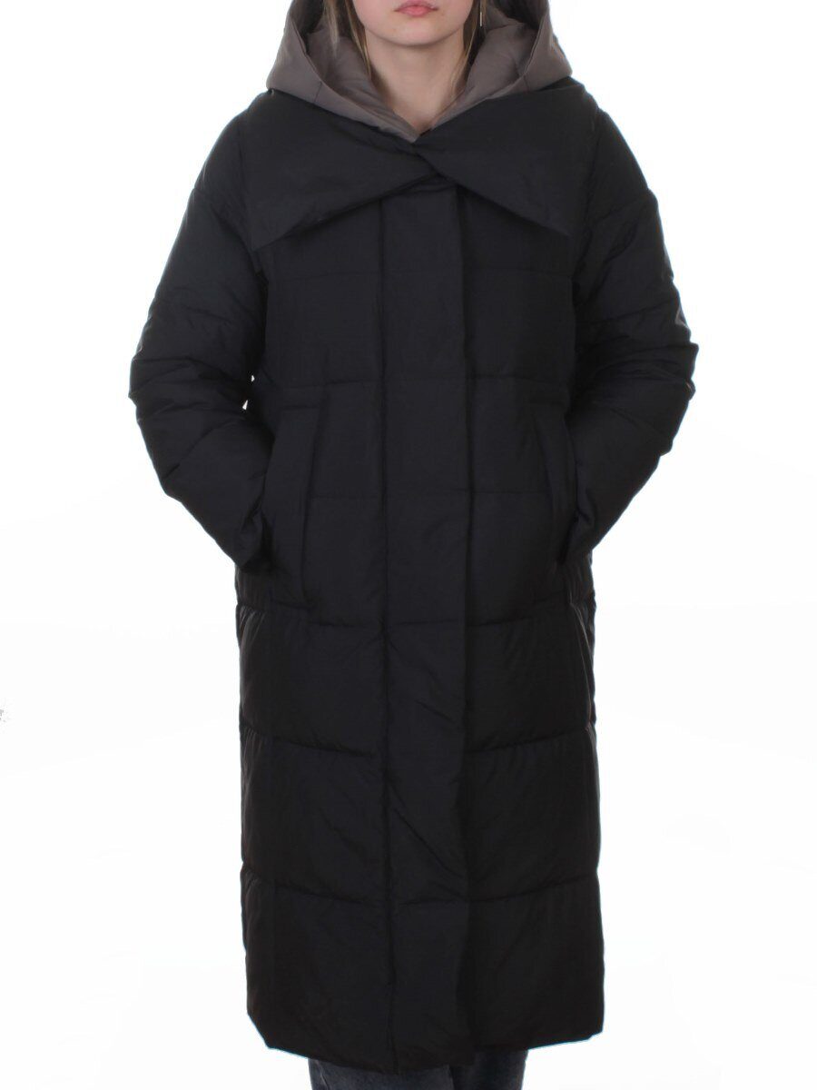 A610 BLACK Пальто зимнее женское со съемным жилетом (200 гр. био-пух)