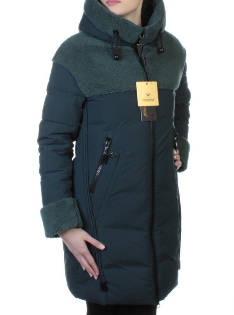 789 DK. GREEN Зимнее пальто с капюшоном SIYAXINGE (200 гр. холлофайбер)
