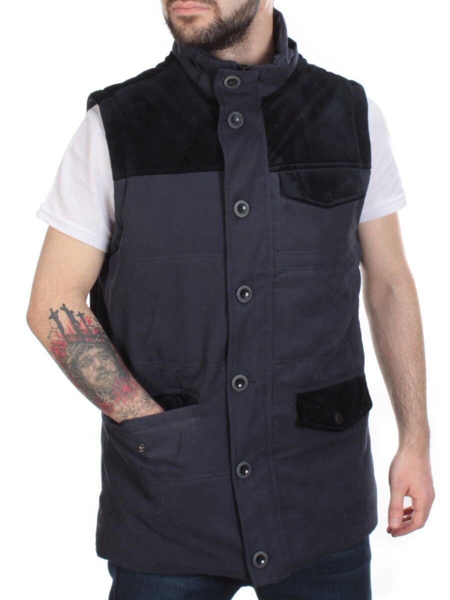J830111 DEEP BLUE Куртка-жилет мужская зимняя NEW B BEK (100 гр. синтепон и искусственный мех)